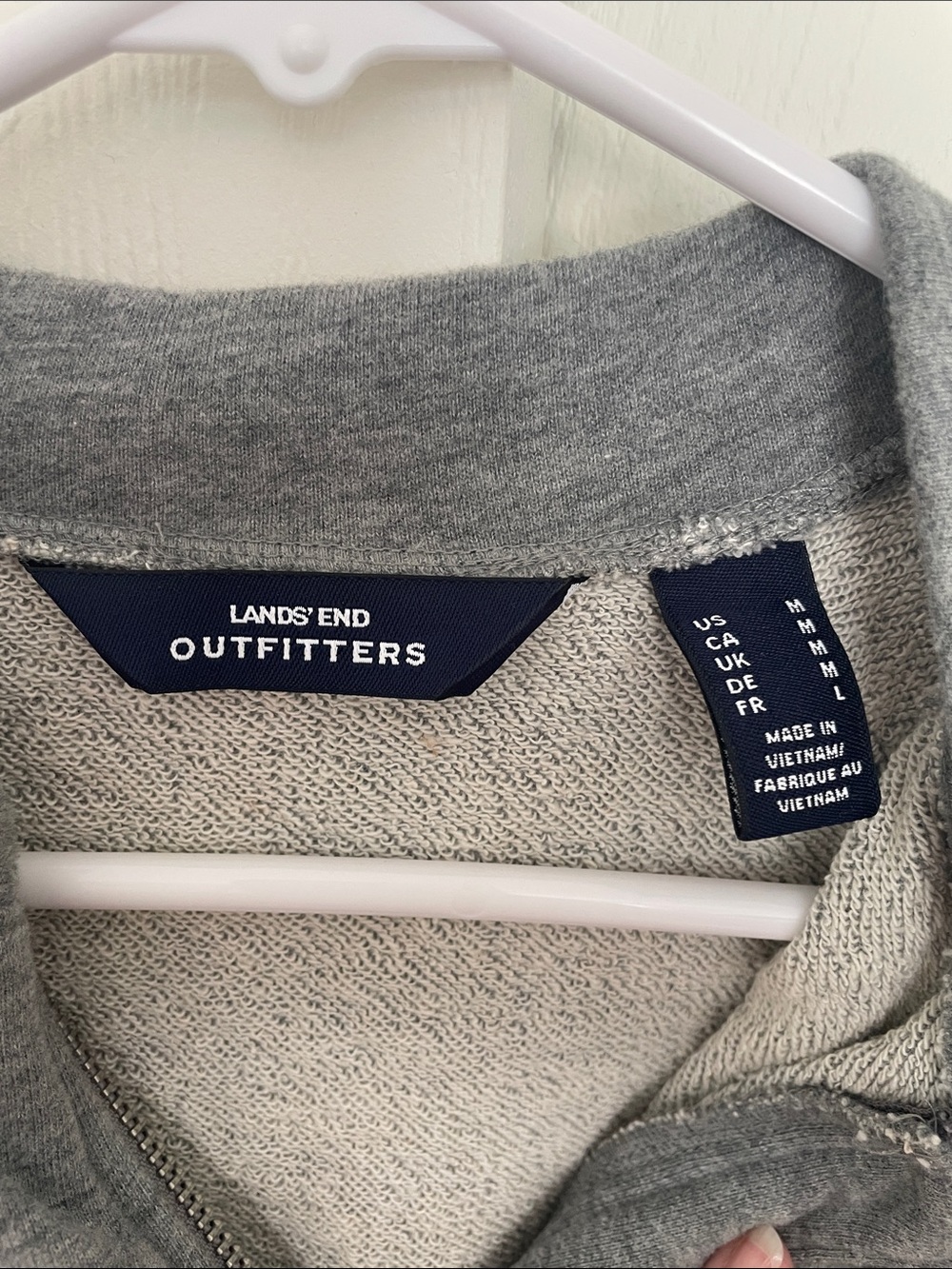 Lands' End Gray Zip-Up Women's Bomber Jacket - Picture 3 of 4